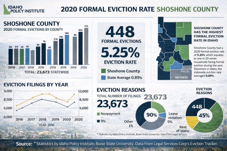 Shoshone County 2020 Formal Eviction Analysis shoshone county 2020 formal eviction rate idaho policy institute